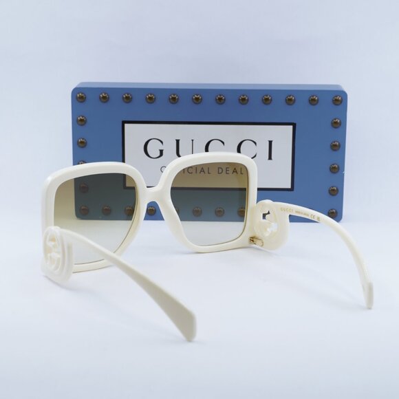 Gucci GG1326S 002 Square Sunglasses – Ivory display picture 1